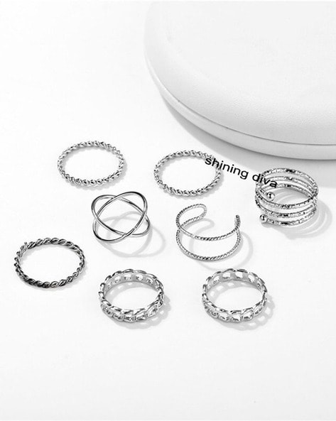 Buy Belicey Vintage Silver Joint Knuckle Ring Black Crystal Finger Rings  Sets Stack Rings for Women and Girls15PCS at Amazon.in