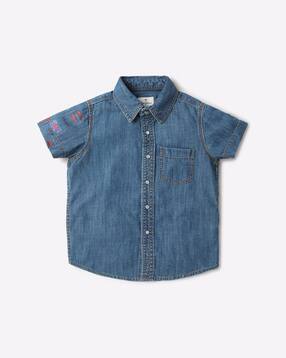 pepe jeans Washed Denim Shirt with Patch Pocket-picture-25