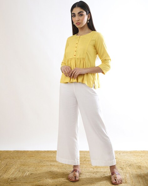 Buy Mustard Yellow Shirts, Tops & Tunic for Women by Svrnaa Online