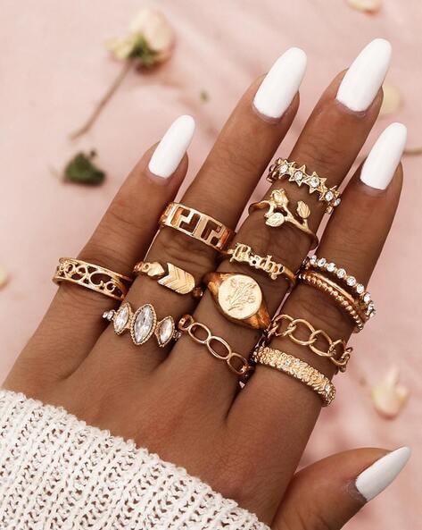 Solasta Jewellery Embellished Full Finger Ring | Gold, 92.5 Sterling  Silver, Swarovski Zirconia | Full finger rings, Gold finger rings, Ring  finger