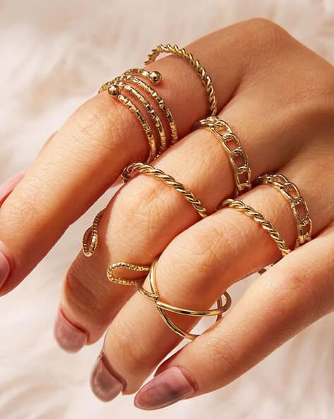 Buy Gold-Toned Rings for Women by Shining Diva Online