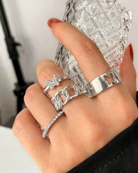 Boho Rings Finger Ring Set 13068R Set Of Boho Midi Finger Rings