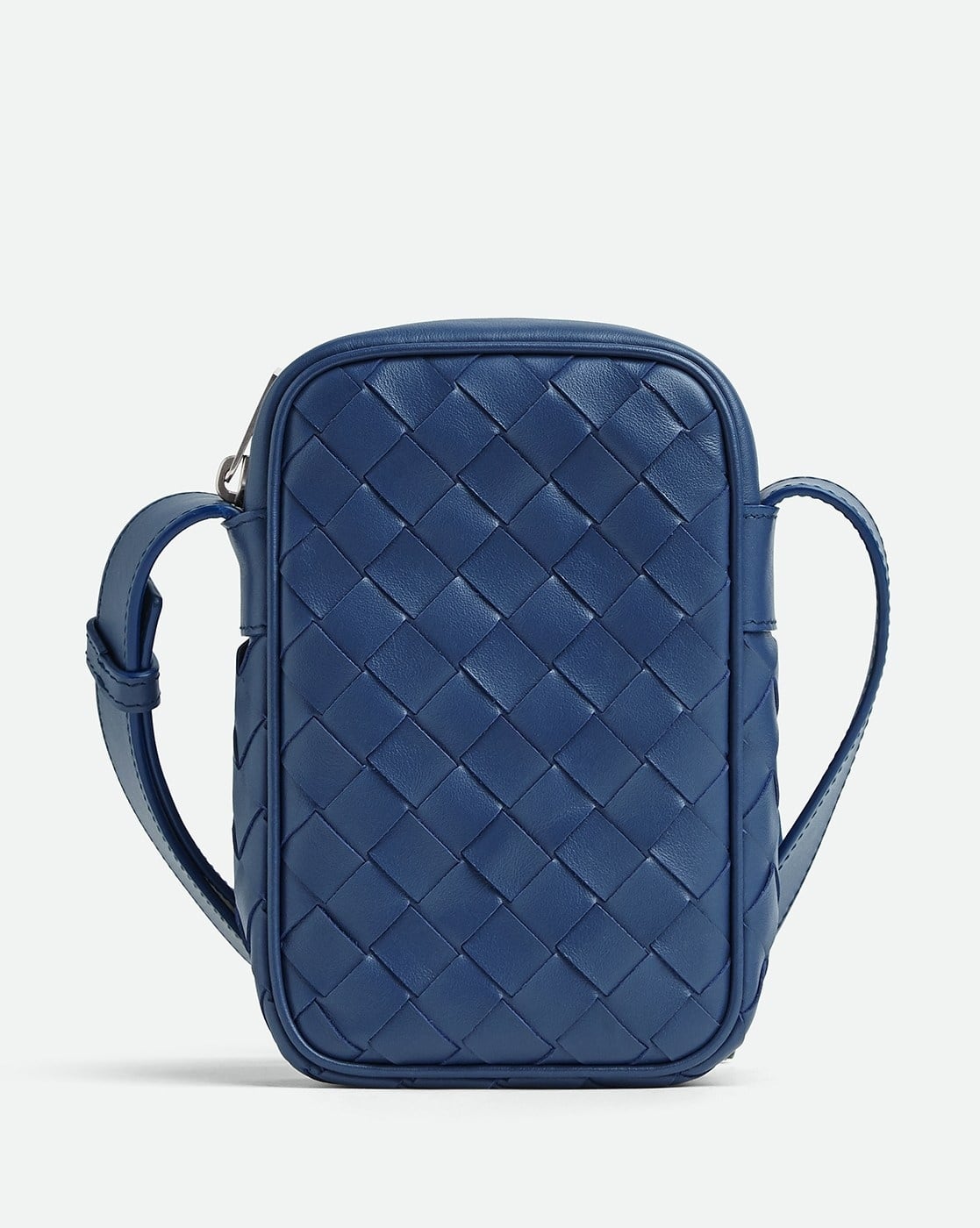 Buy BOTTEGA VENETA Zipped Crossbody Phone Pouch | Blue Color