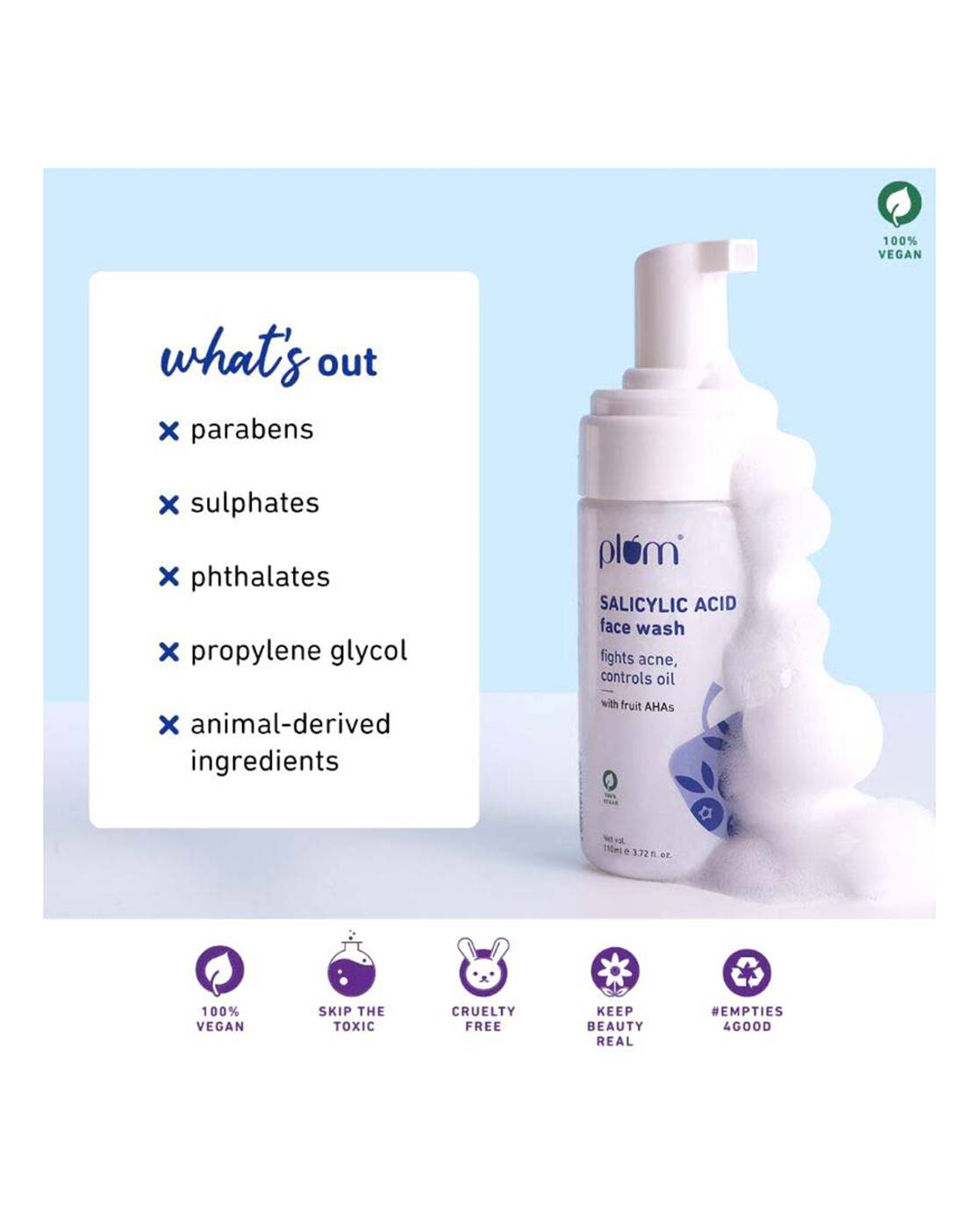 Salicylic Acid Foaming Face Wash with Fruit AHAs (110ml)