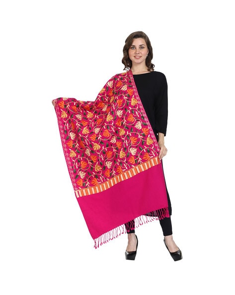 Floral Print Kasmiri Woolen Stole Price in India