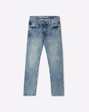 Boys Heavily Washed Slim Fit Jeans-image-46