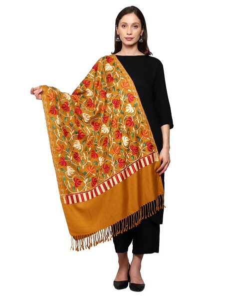 Floral Print Kashmiri Woolen Stole Price in India
