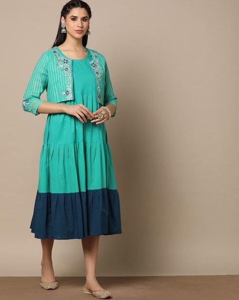 $52 - $64 - Sea Green Designer Indian Gown and Sea Green Designer Designer  Gown Online Shopping