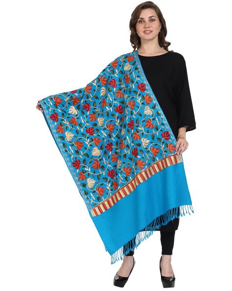 Floral Print Kashmiri Woolen Stole Price in India