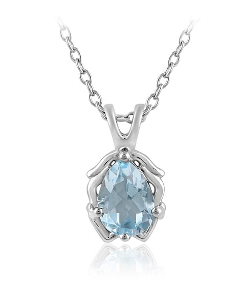 Yellow Gold Round Blue Topaz Necklace | A. T. Thomas Jewelers | Jewelry  Store | Lincoln, NE