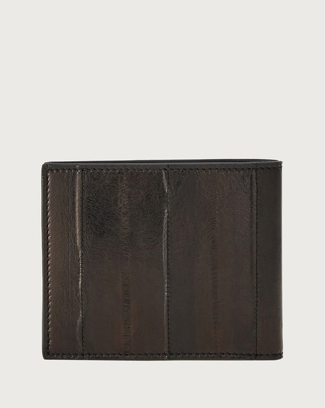 Gancini-plaque bi-fold wallet
