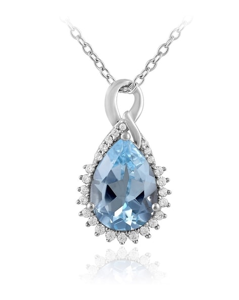 Sky blue online topaz pendant