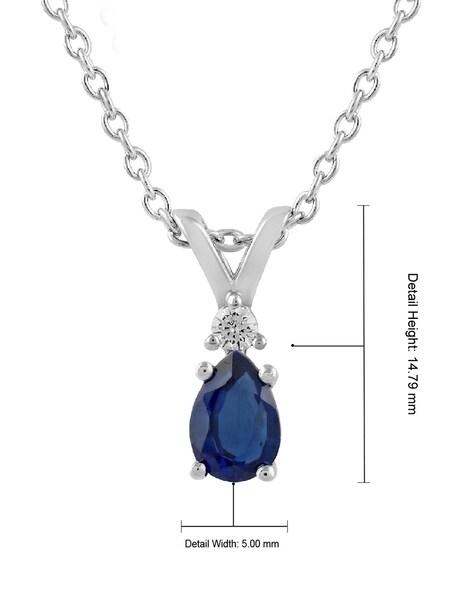 Amazon.com: Peora 2.75 Carats Created Blue Sapphire Pendant Necklace for  Women 925 Sterling Silver, Open Bezel Wave Solitaire, Round Shape 8mm with  18 inch Chain : Peora: Clothing, Shoes & Jewelry
