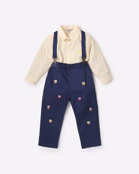 Jeetethnics Sets  Buy Jeetethnics Boys White Checked Suspender Pant with  Shirt Set of 5 Online  Nykaa Fashion