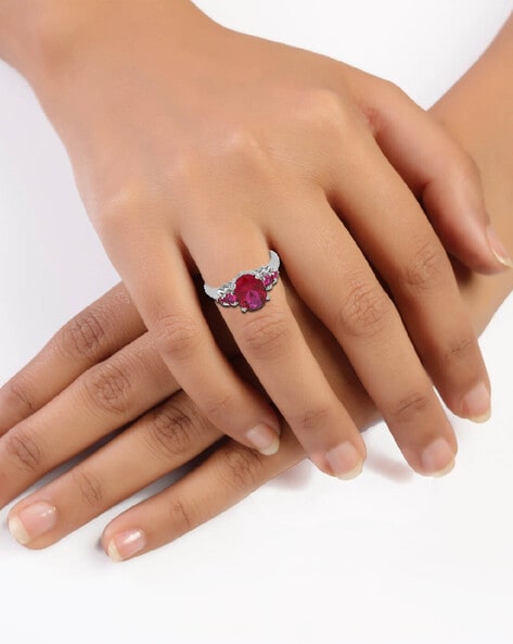 Falcon Jewelry Sterling Silver Ring, Real Natural Ruby Gemstone India | Ubuy