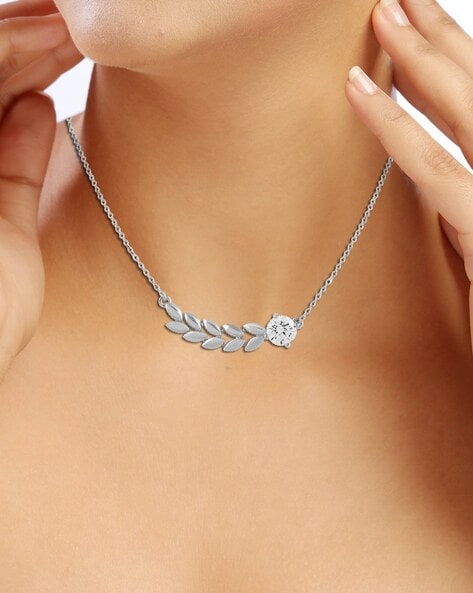 Silver chain store with cubic zirconia