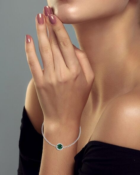 Stackable Emerald Silver Bracelet - Orionz Jewels – ORIONZ