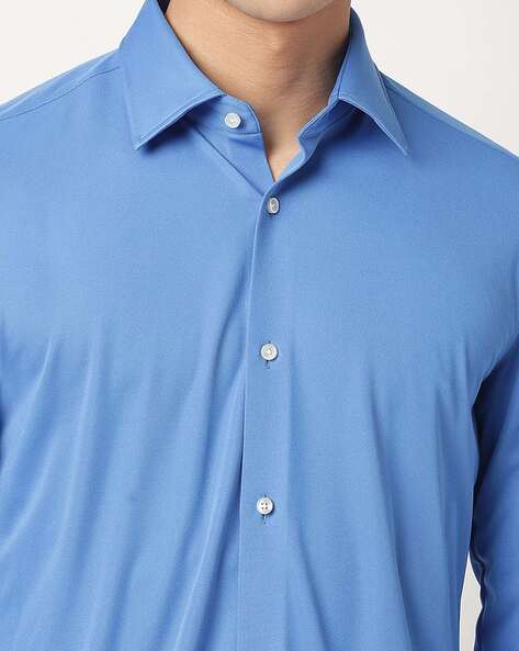 Buy BOSS Performance Stretchable Slim Fit Shirt, Blue Color Men