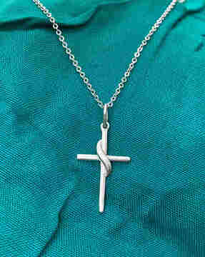 Jesus cross necklace on sale silver