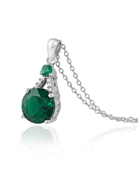 Colombian Emerald Eternity Diamond Necklace - ALBISIA