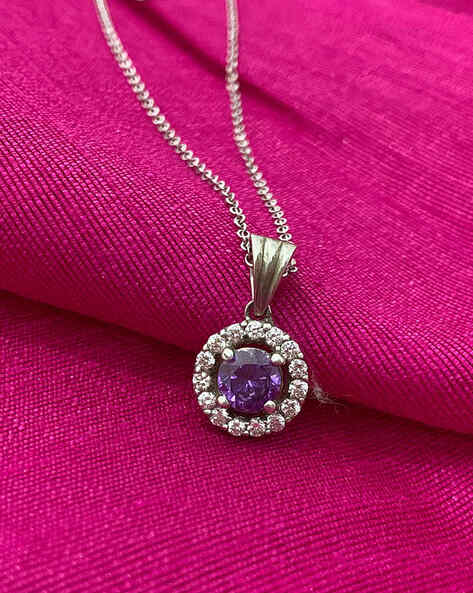 Buy Ornate Jewels 925 Sterling Silver Amethyst Necklace For Women Online