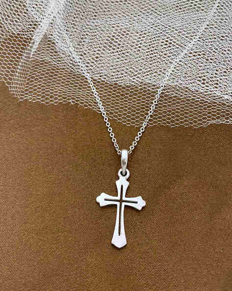 Sterling Silver Crucifix Necklace for Women Men - Eleganzia Jewelry