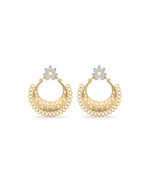 light weight gold earrings 14 carat gold earrings chandbali earrings latest  designs - YouTube