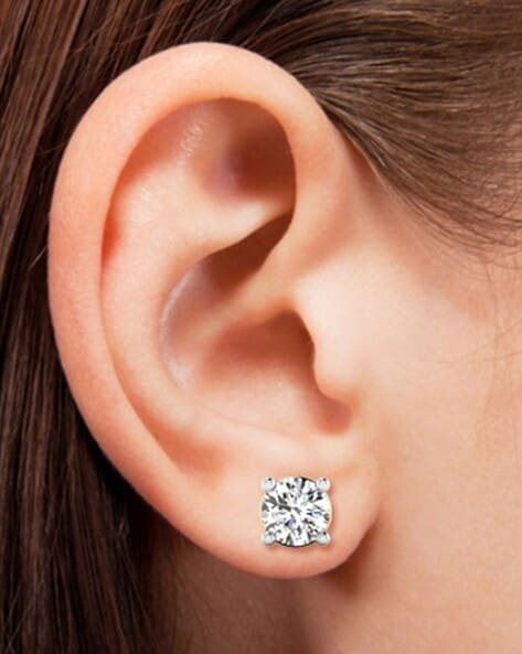 Princess Cut Studs 5mm Clear CZ Studs BabyChildrens Earrings Screw  Back  14K Gold