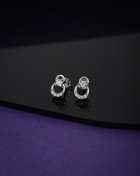 Buy Silver  White Earrings for Women by Silverwala Online  Ajiocom