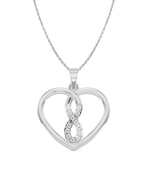 Infinity Heart Couples Name Necklace, Sterling Silver | Namefactory