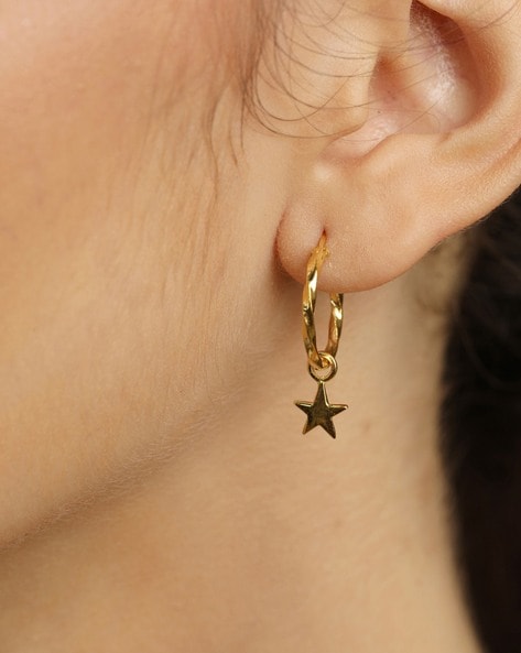 14k Yellow Gold Moon & Star Hoop Earrings – Smyth Jewelers