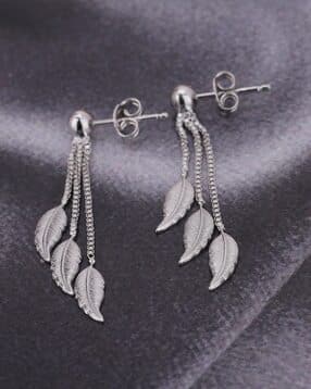 925 Sterling Silver Rhodium-Plated Drop Earrings VANE115-image-44