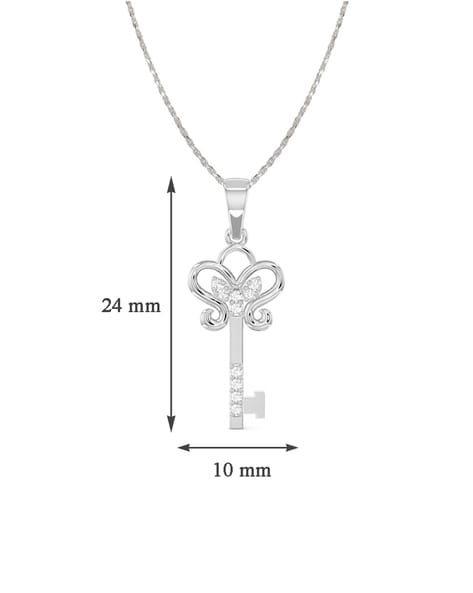 Diamond 1/20 Ct.Tw. Lock and Key Pendant in 925 Silver