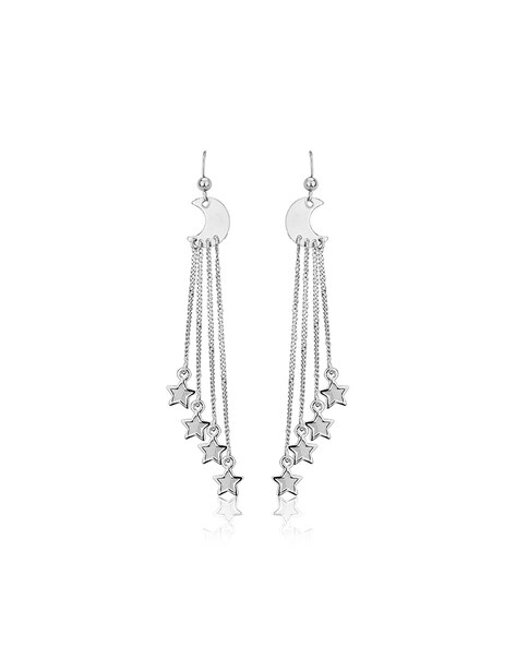 Shiny Ball on Dropped Ear Thread Slide-Through Sterling Silver Earrings -  Walmart.com