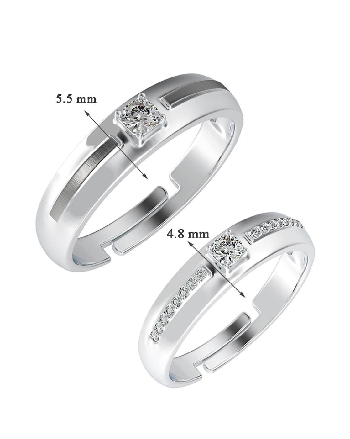 SILVERSHOPE 925 Original Silver Her King His Queen Crowns CZ Wedding  Diamond Couple Silver Diamond Silver Plated Ring Set Price in India - Buy  SILVERSHOPE 925 Original Silver Her King His Queen