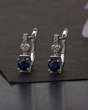 925 Sterling Silver Rhodium-Plated Huggie Earrings VANE341-image-43