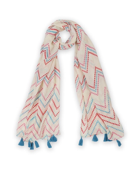 Chevron Print Scarf with Tassels Price in India