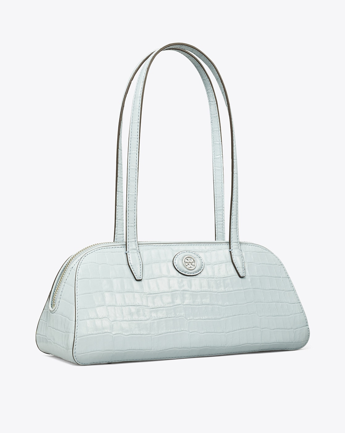 Buy Tory Burch Robinson Embossed Wedge Shoulder Bag | Blue Mist Color Women  | AJIO LUXE