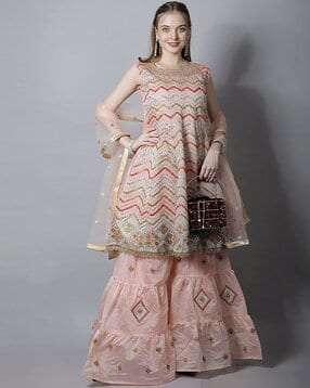 chhabra 555 Embellished Flared Kurta Suit Set-picture-27