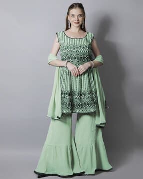 chhabra 555 Georgette Embroidered Sharara Kurta Set-picture-39