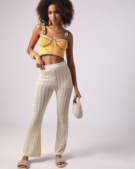 Encrustd Crochet Pants with Waistband