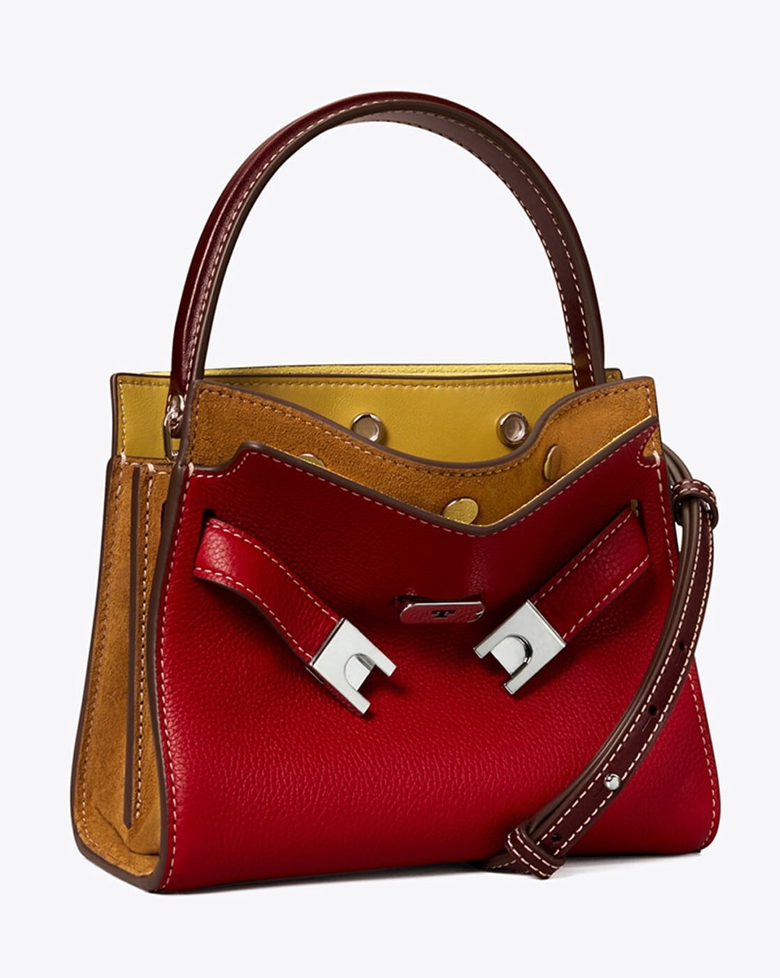 Petitte Lee Radziwill Pebbled Double Bag with Adjustable Strap