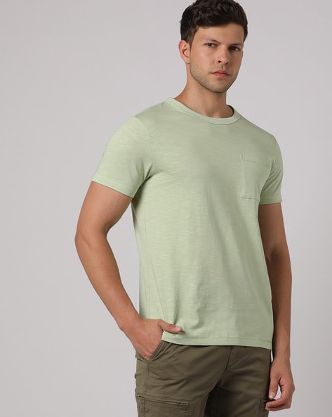 Regular Fit Crew-Neck T-Shirt with Patch Pocket