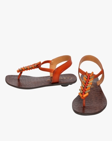 Buy Orange Flat Sandals for Women by CATWALK Online