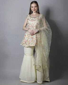 chhabra 555 Embroidered A-Line Kurta Suit Set-picture-2