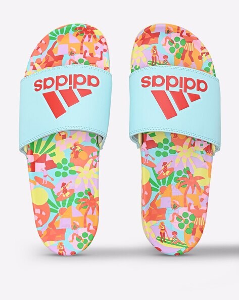 Adidas best sale printed slides