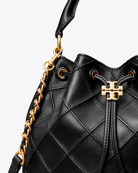 Tory Burch Fleming Large Black Bucket Bag