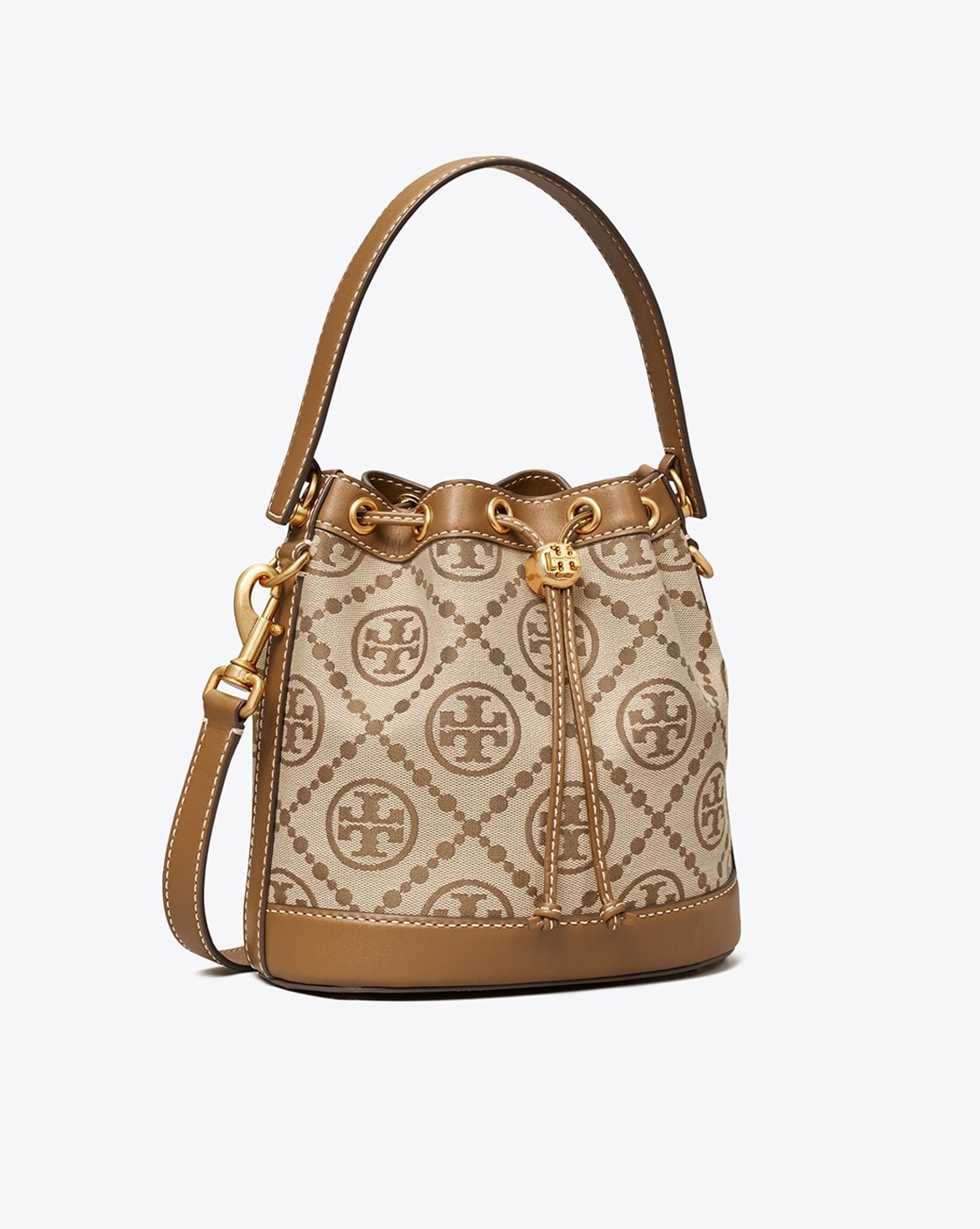 Tory Burch T Monogram Coated Canvas Small Tote in Black