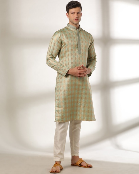 Foil Print Slim Fit Kurta