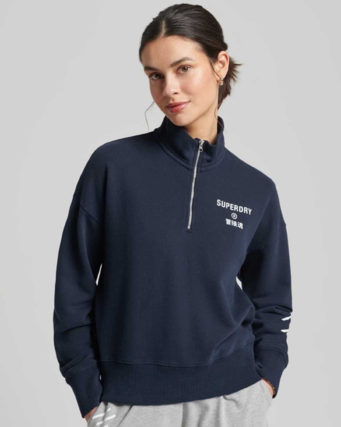 Superdry Sports Logo Relaxed Fit Half Zip Sweatshirt - Men's Mens  Hoodies-and-sweatshirts